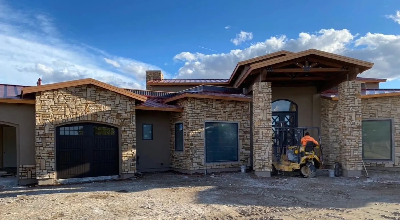 Custom home with full stone veneer exterior